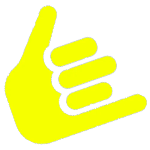 Mano con gesto de saludo de Surf